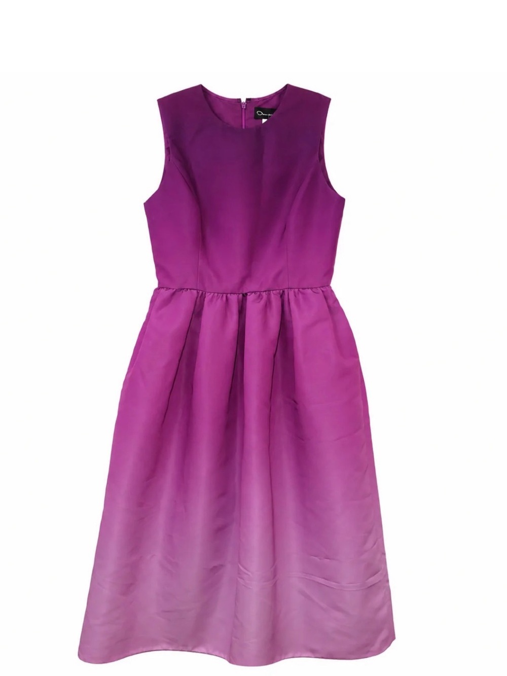 Oscar de la Renta Magenta Silk Faille Party Dress